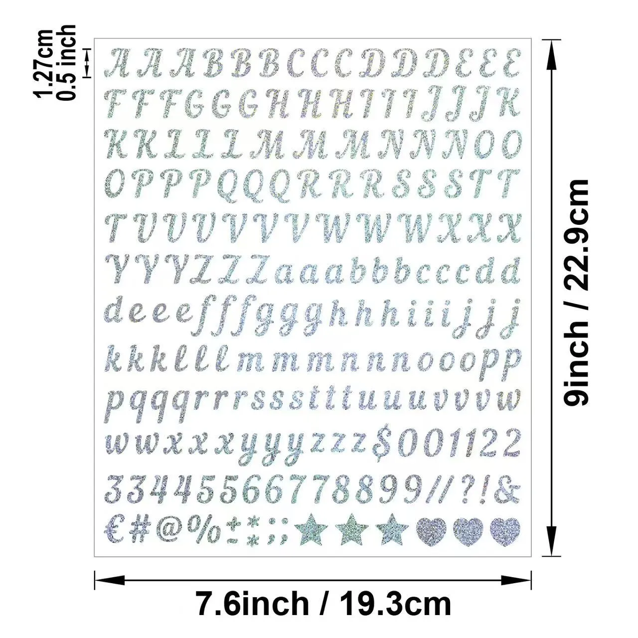 Pelekat hiasan abjad dan batu pasir berangka