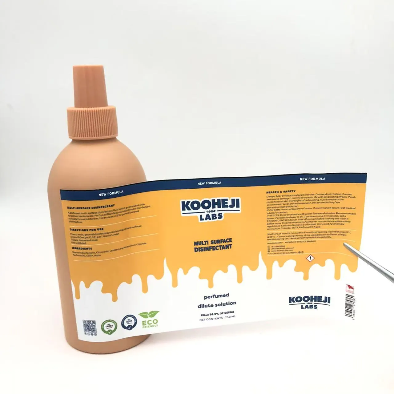 Label Pembungkusan Botol Disinfektan
